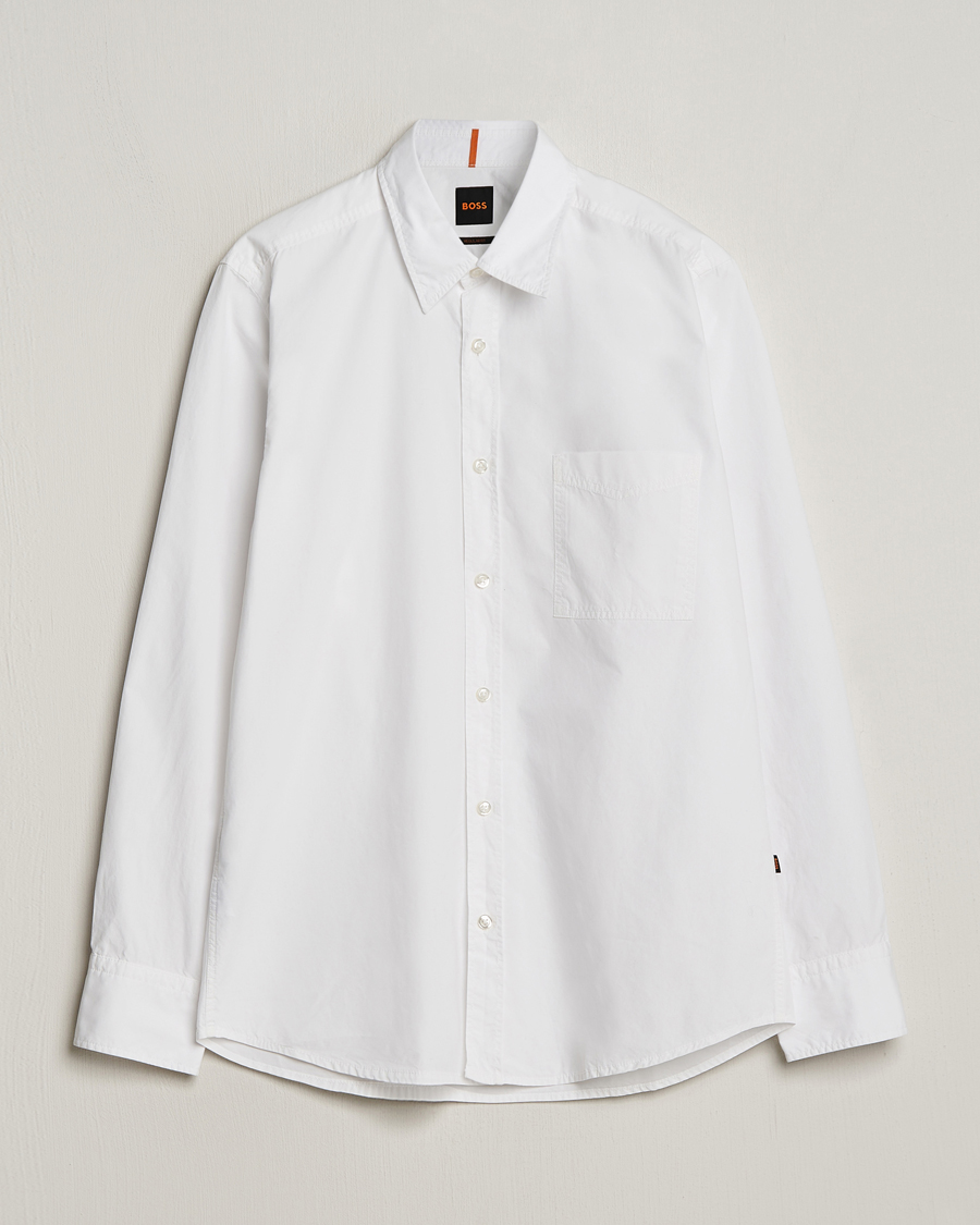 Herre | Skjorter | BOSS ORANGE | Relegant Cotton Pocket Shirt White