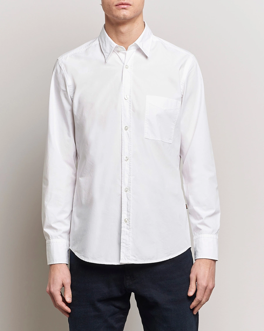 Herre | Skjorter | BOSS ORANGE | Relegant Cotton Pocket Shirt White