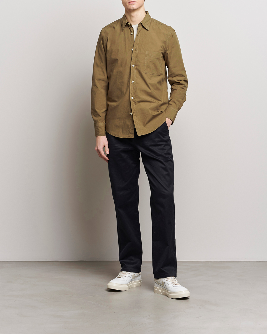 Herre | Skjorter | BOSS ORANGE | Relegant Cotton Pocket Shirt Open Green