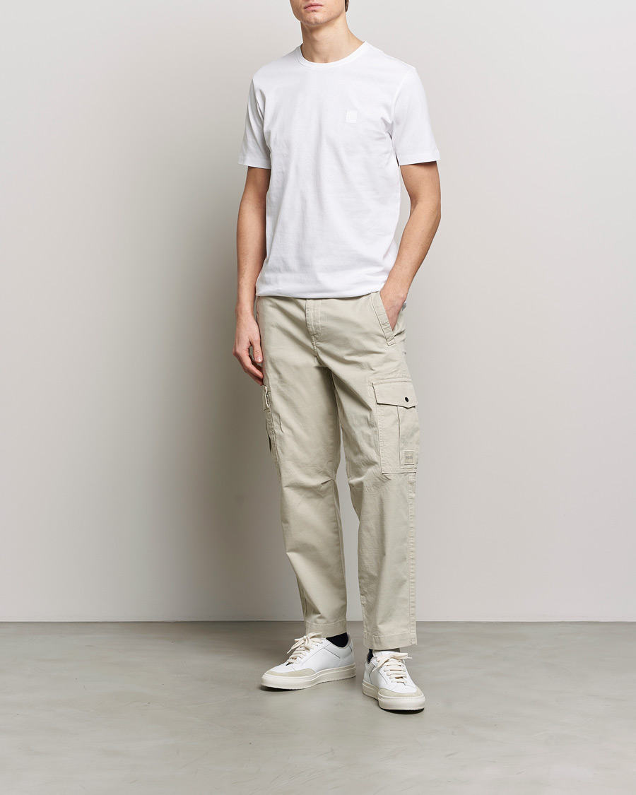 Herre | T-Shirts | BOSS ORANGE | Tales Logo Crew Neck T-Shirt White