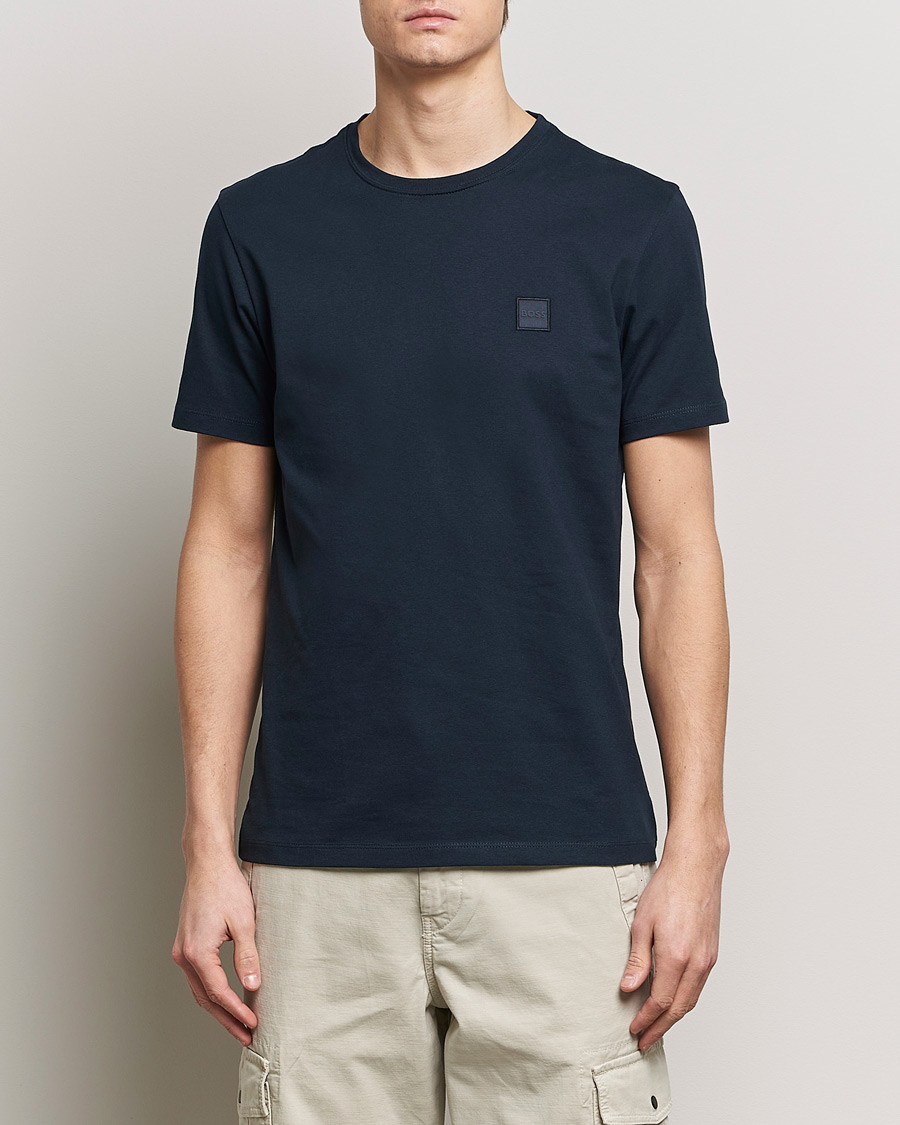 Herre |  | BOSS ORANGE | Tales Logo Crew Neck T-Shirt Dark Blue