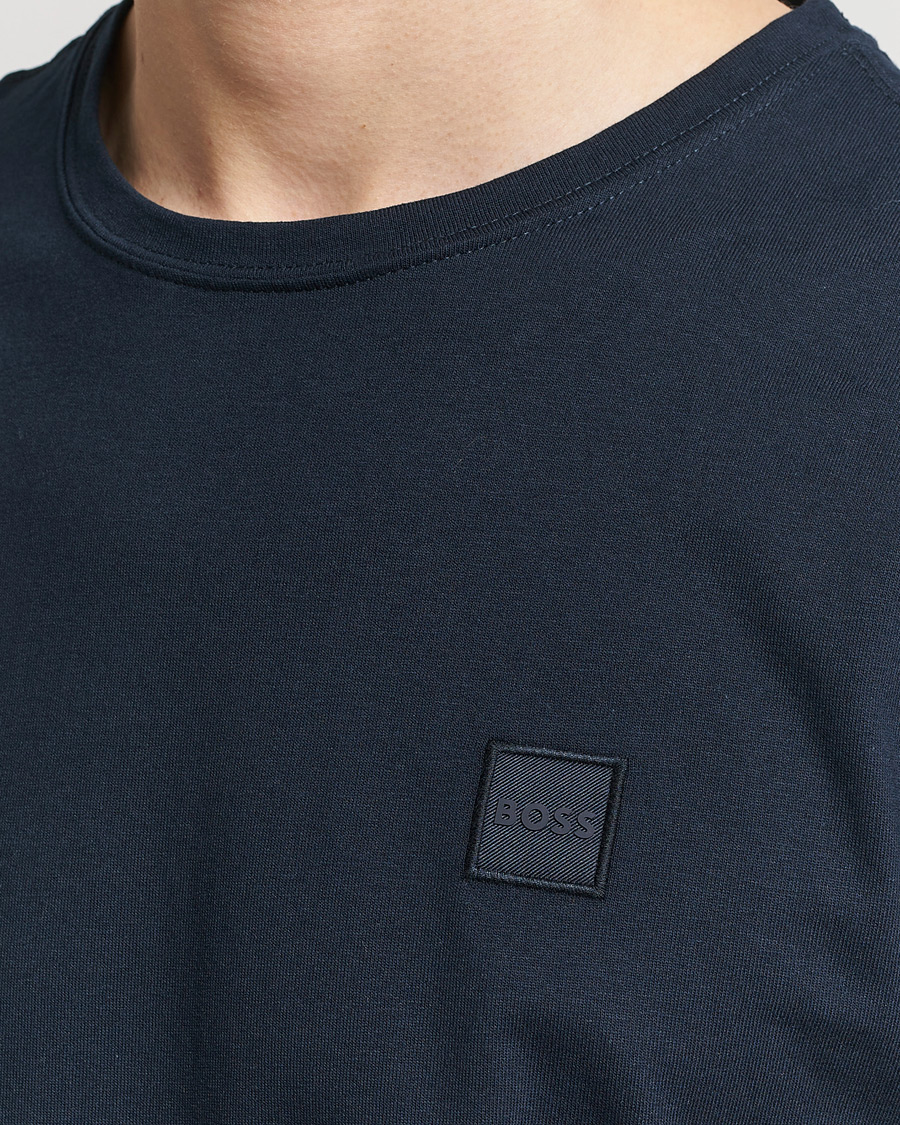 Herre | T-Shirts | BOSS ORANGE | Tales Logo Crew Neck T-Shirt Dark Blue