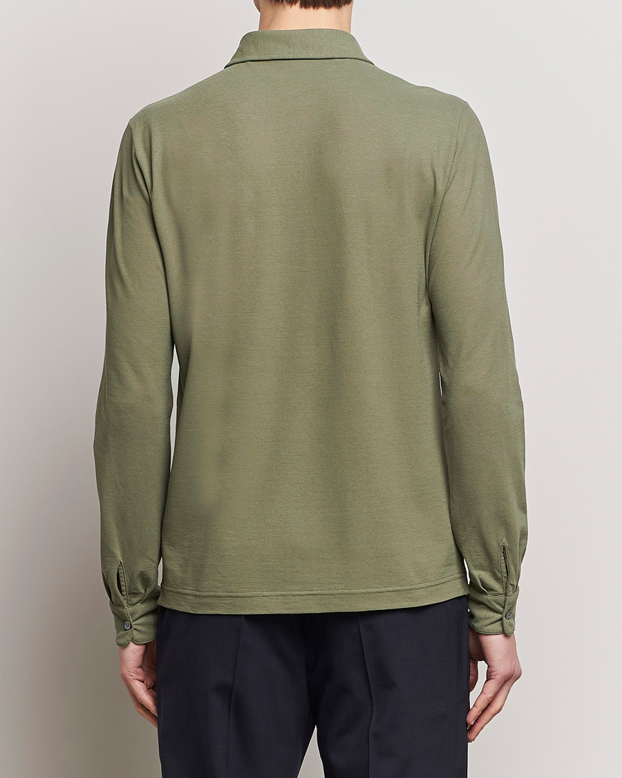 Herre | Gensere | Zanone | Ice Cotton Long Sleeve Polo Olive