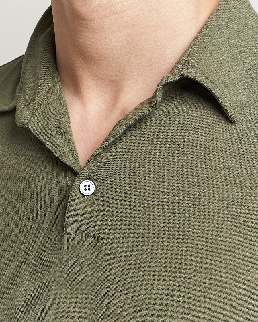 Herre | Gensere | Zanone | Ice Cotton Long Sleeve Polo Olive
