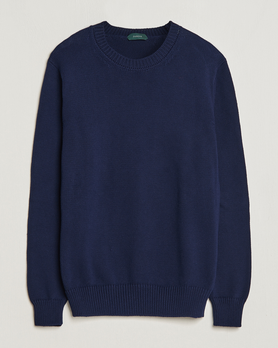 Herre | Gensere | Zanone | Soft Cotton Crewneck Sweater Navy