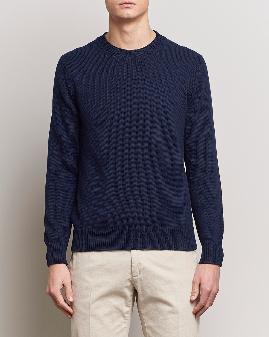 Herre | Gensere | Zanone | Soft Cotton Crewneck Sweater Navy