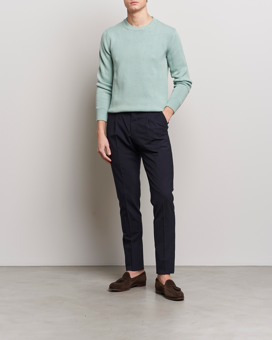 Herre | Gensere | Zanone | Soft Cotton Crewneck Sweater Mint