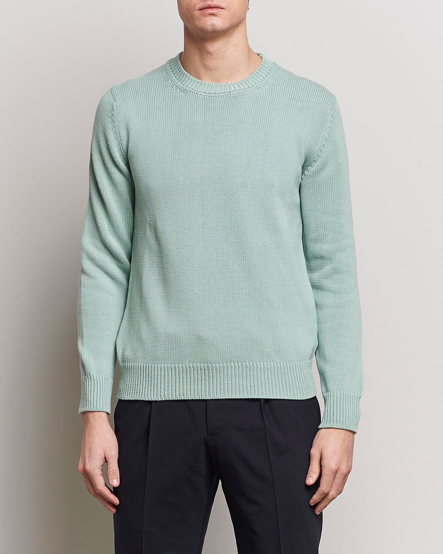 Herr |  | Zanone | Soft Cotton Crewneck Sweater Mint