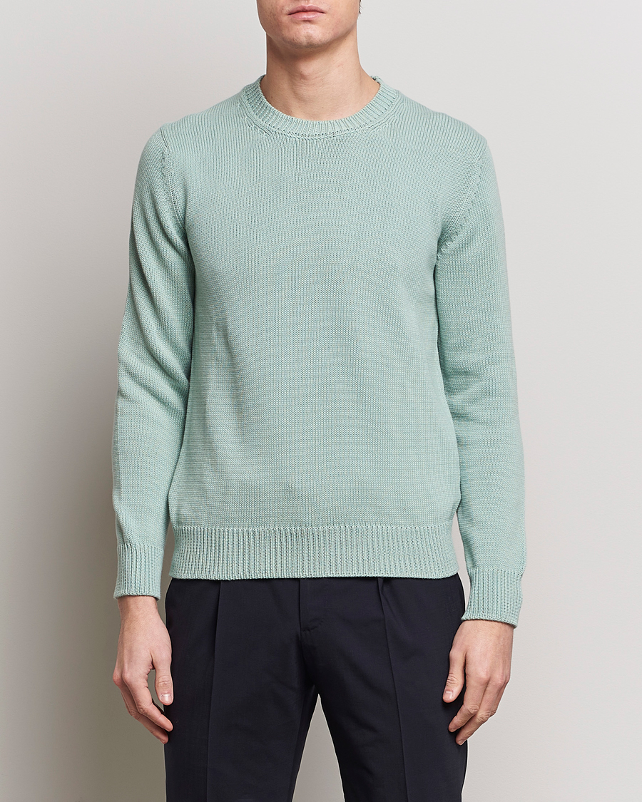 Herre | Gensere | Zanone | Soft Cotton Crewneck Sweater Mint