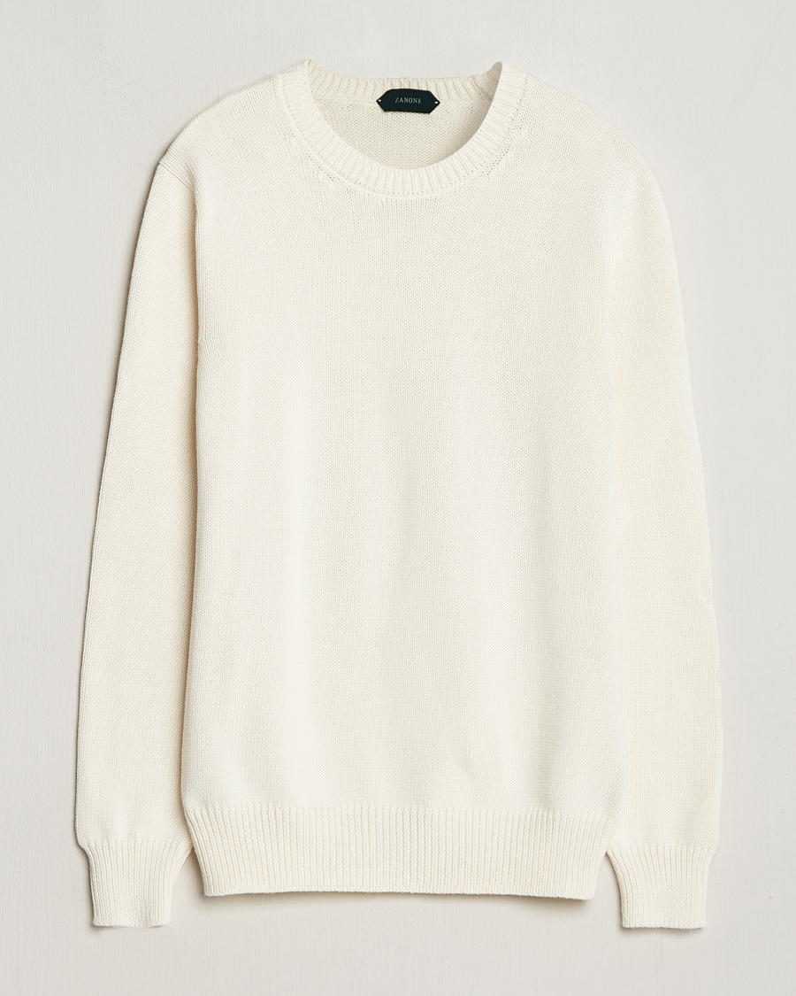 Herre | Gensere | Zanone | Soft Cotton Crewneck Sweater Off White