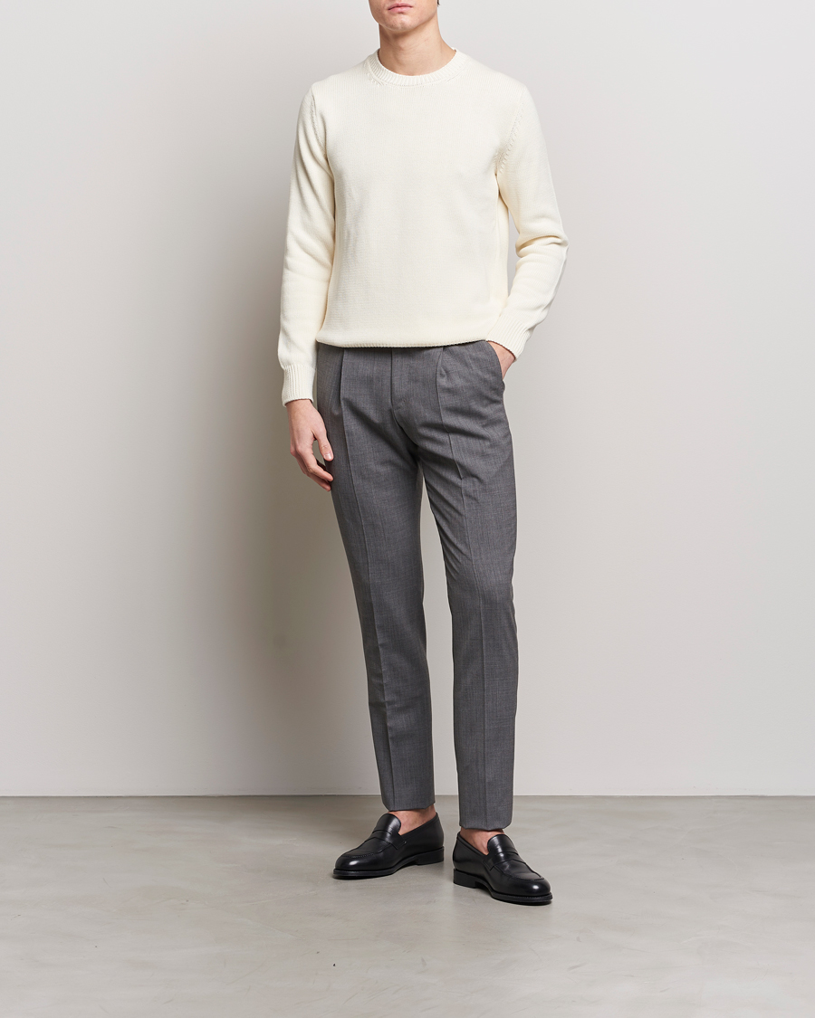Herre | Gensere | Zanone | Soft Cotton Crewneck Sweater Off White