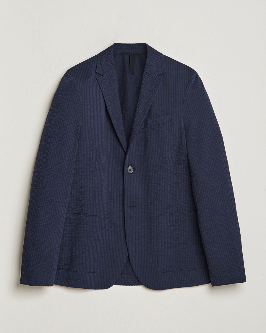 Herre | Dressjakker | Harris Wharf London | Coolmax Seersucker Blazer Navy