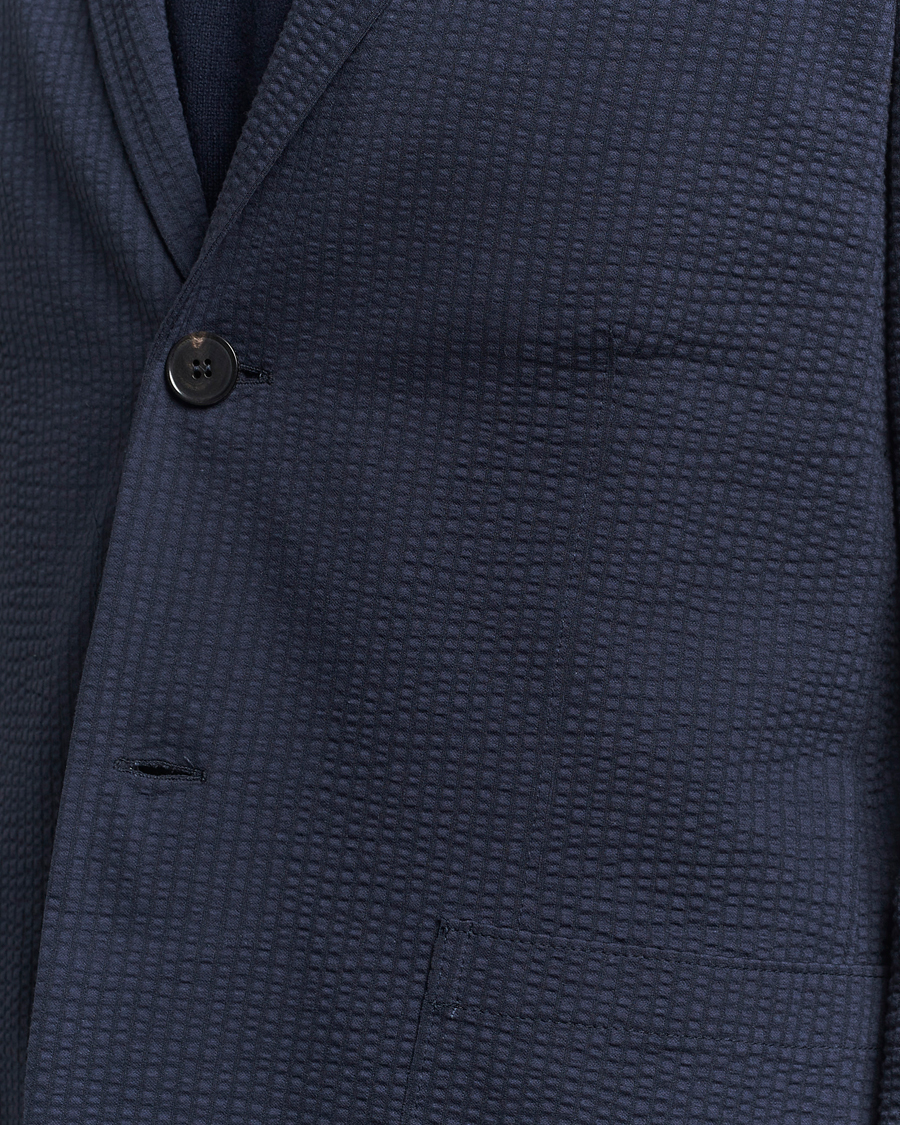 Herre | Dressjakker | Harris Wharf London | Coolmax Seersucker Blazer Navy