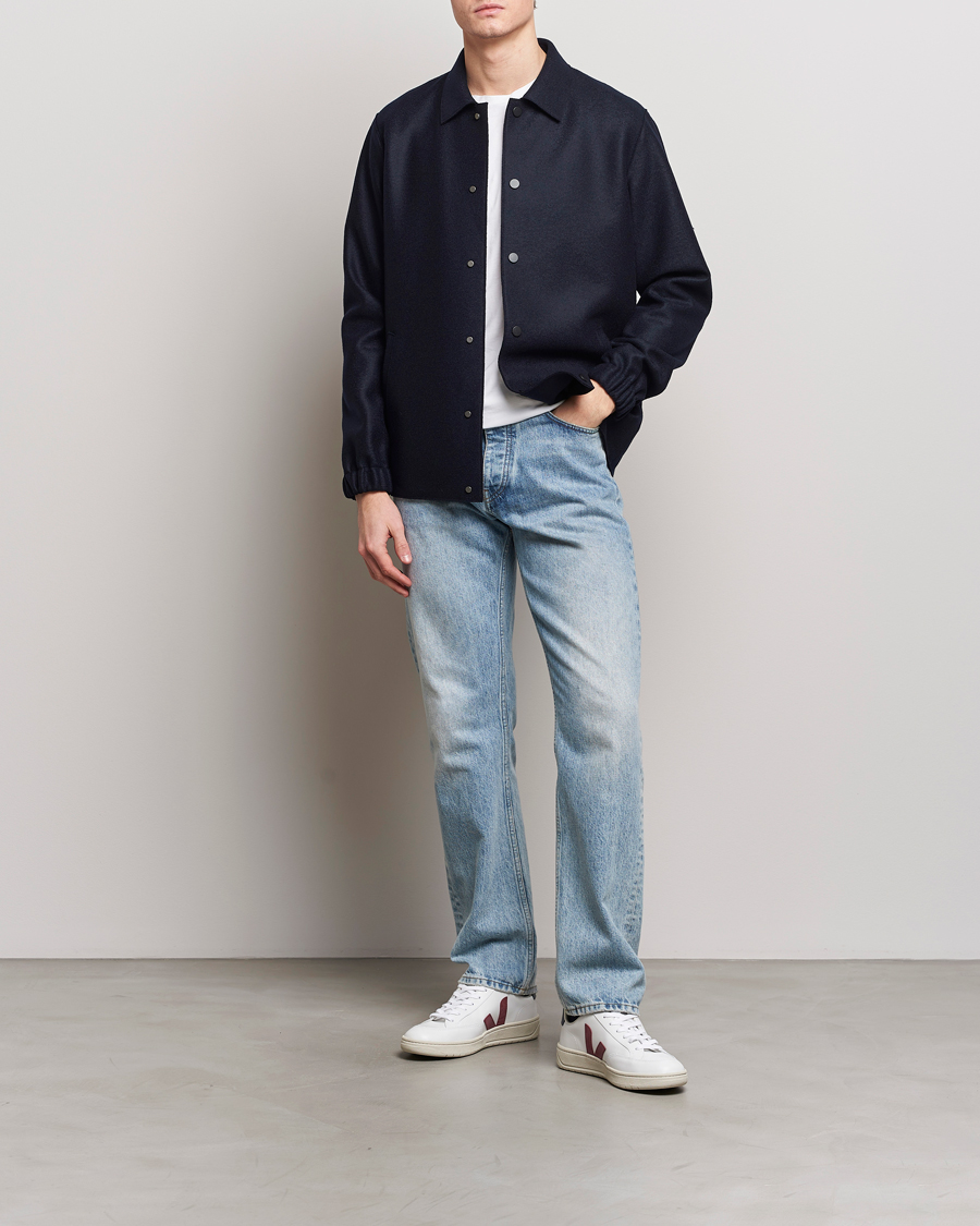 Herre | Jakker | Harris Wharf London | Light Pressed Wool Coach Jacket Navy