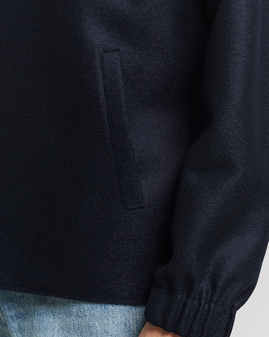 Herre | Jakker | Harris Wharf London | Light Pressed Wool Coach Jacket Navy
