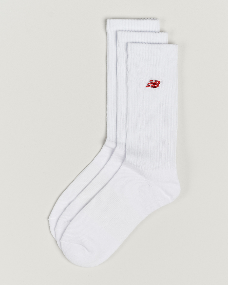 Herre | Undertøy | New Balance | 3-Pack Patch Logo Socks White