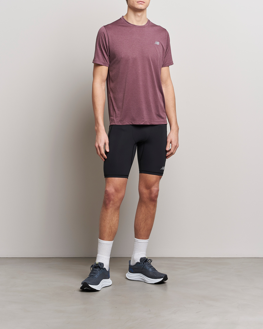 Herre | T-Shirts | New Balance Running | Athletics Run T-Shirt Licorice Heather