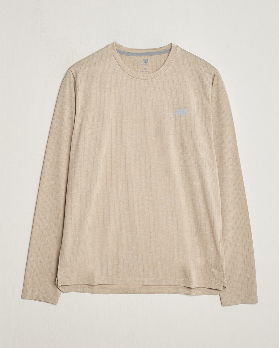 Herre | T-Shirts | New Balance Running | Athletics Run Long Sleeve T-Shirt Stoneware Heather