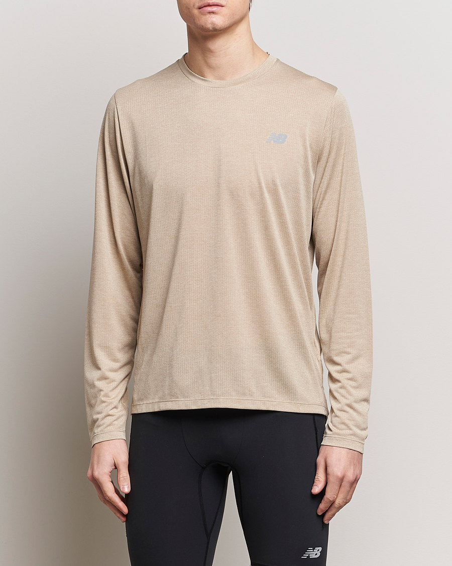 Herre | Klær | New Balance Running | Athletics Run Long Sleeve T-Shirt Stoneware Heather