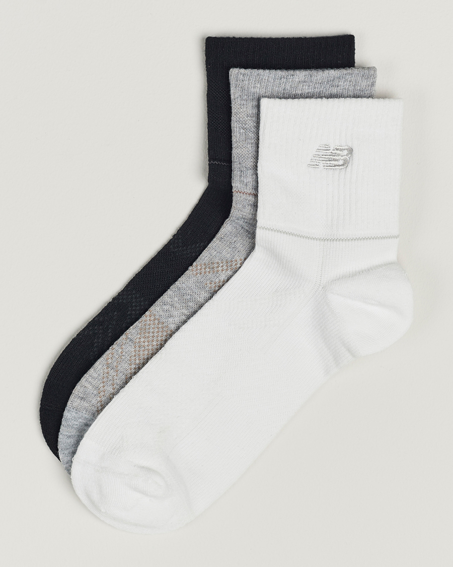 Herre | Undertøy | New Balance Running | 3-Pack Ankle Running Socks White/Grey/Black