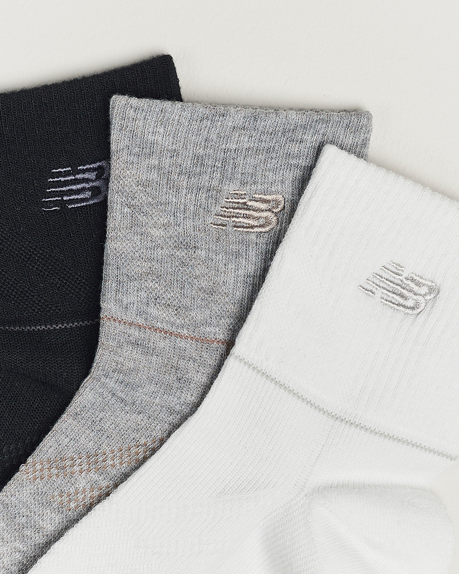 Herre | Undertøy | New Balance Running | 3-Pack Ankle Running Socks White/Grey/Black