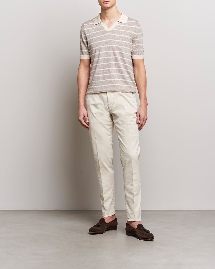 Herre | Bukser | Incotex | Slim Fit Garment Dyed Slacks Off White