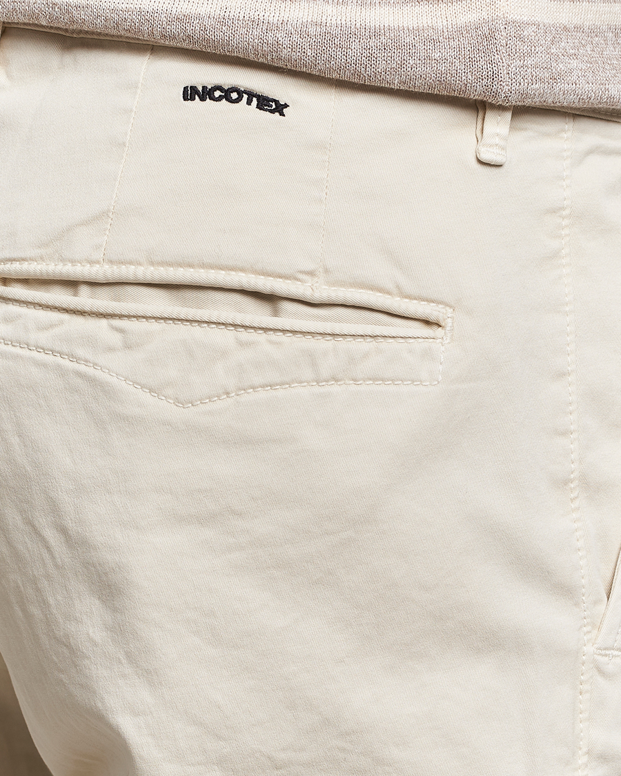Herre | Bukser | Incotex | Slim Fit Garment Dyed Slacks Off White
