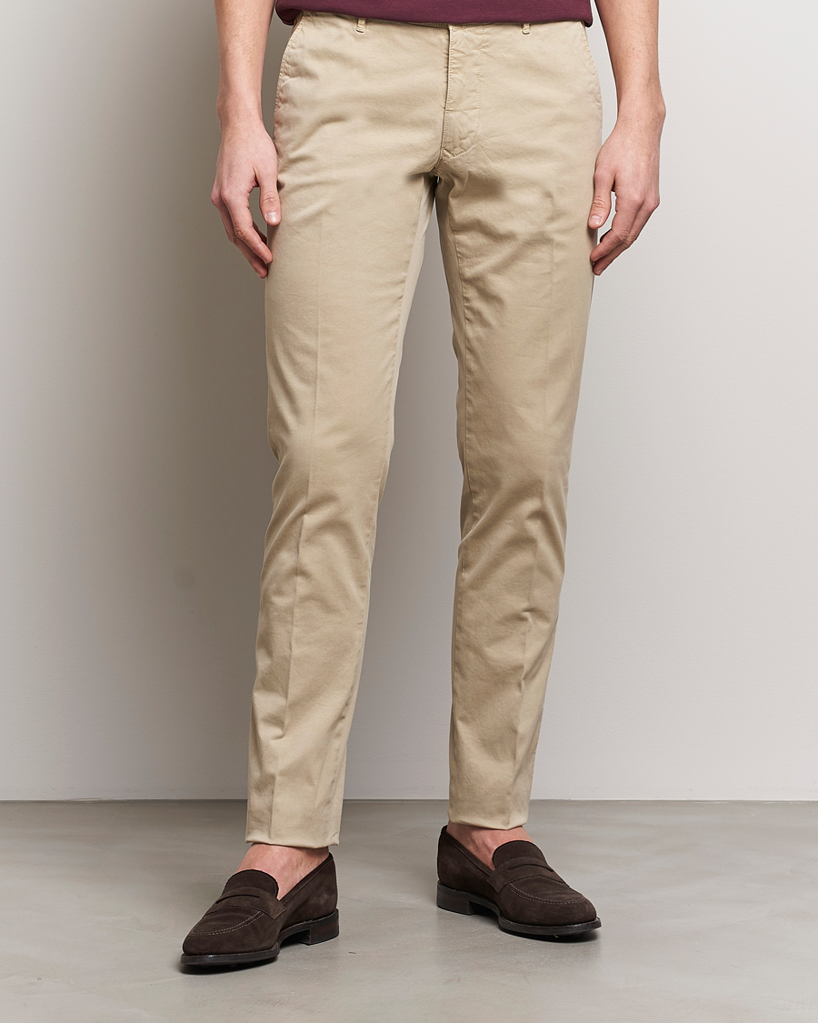 Herre | Klær | Incotex | Slim Fit Garment Dyed Slacks Light Beige