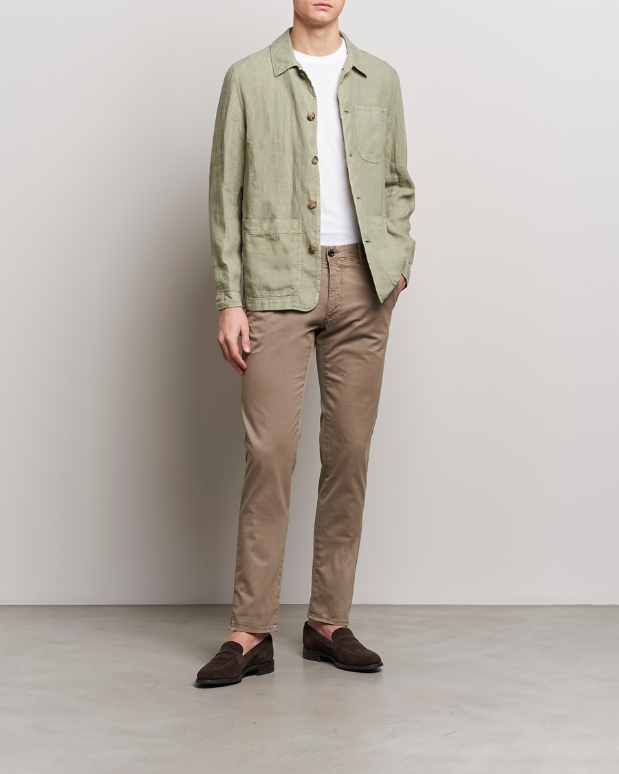 Herre | Bukser | Incotex | Slim Fit Garment Dyed Slacks Light Brown