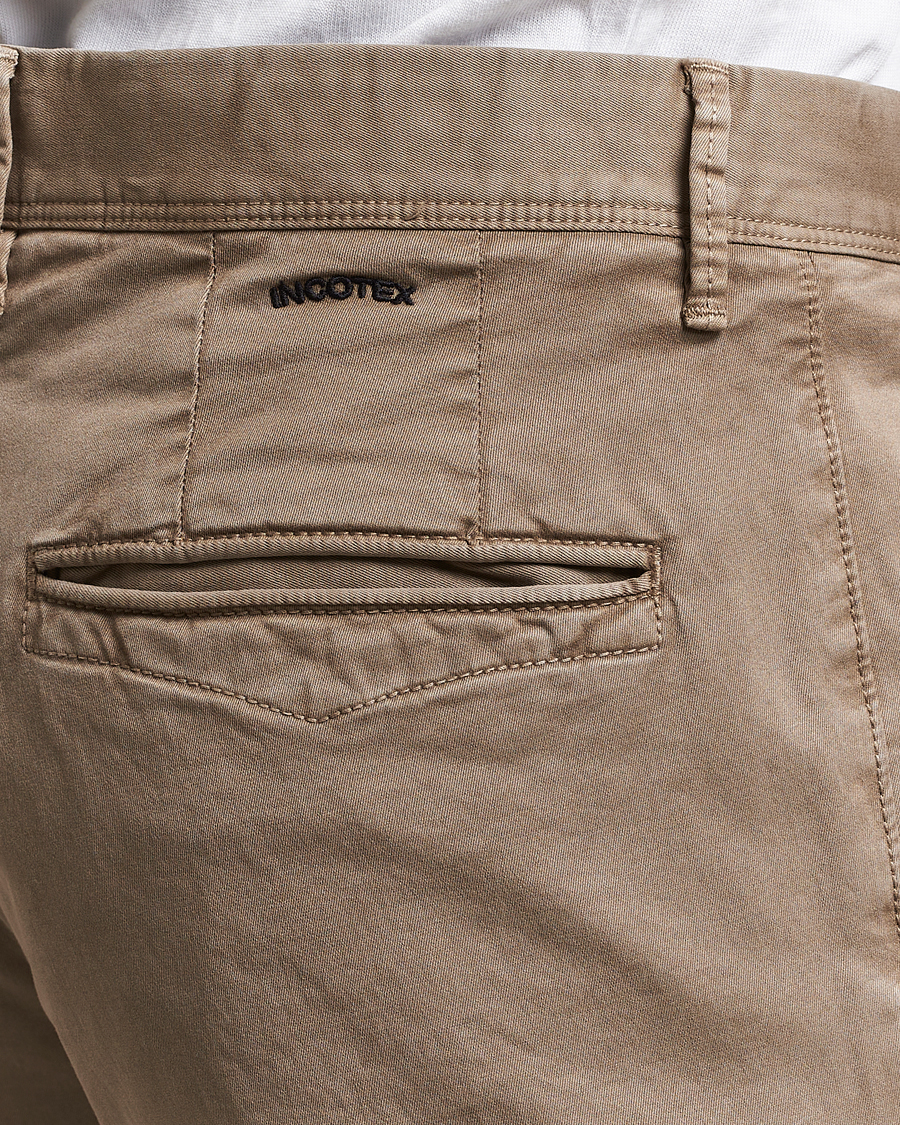 Herre | Bukser | Incotex | Slim Fit Garment Dyed Slacks Light Brown