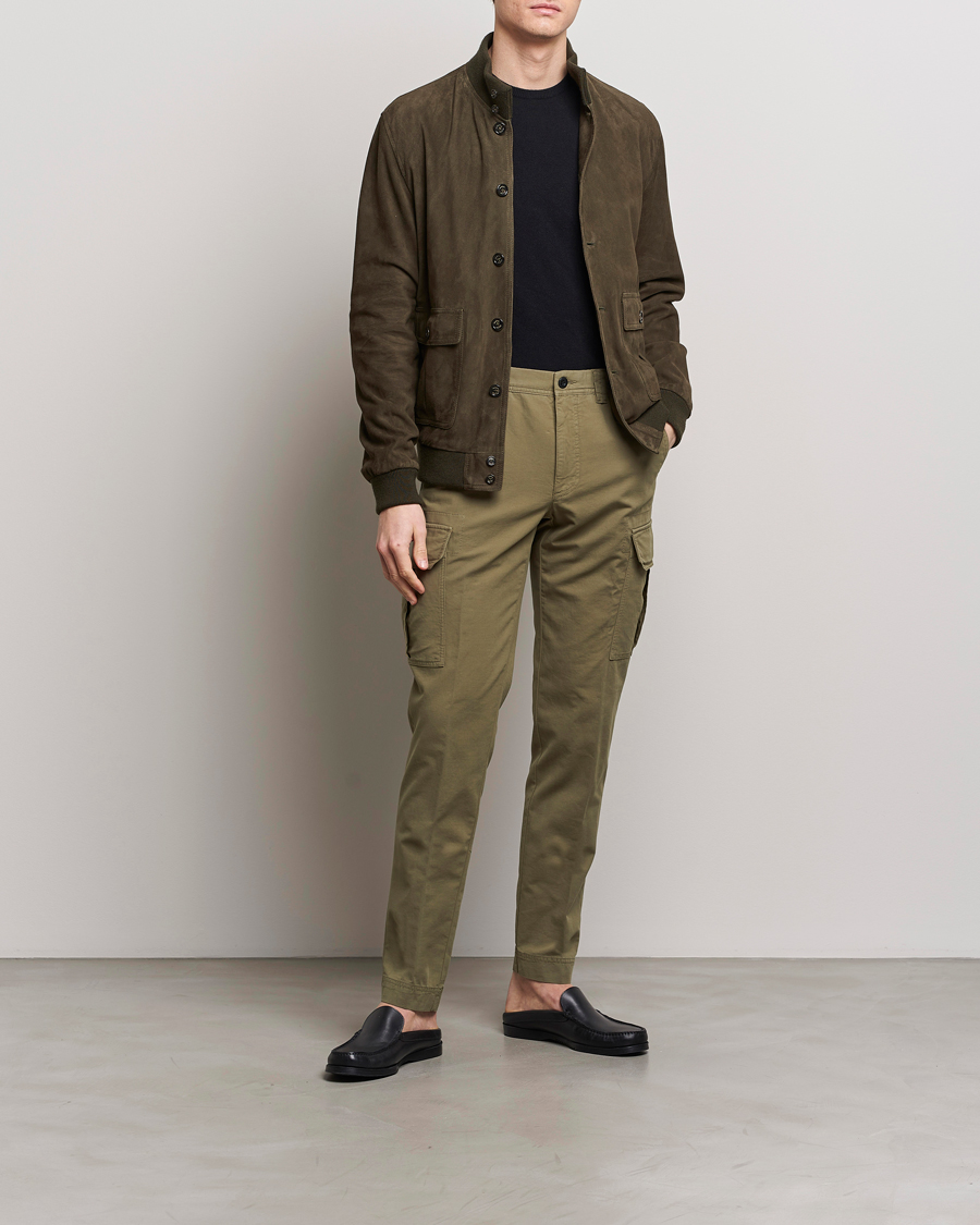 Herre | Bukser | Incotex | Slim Fit Cargo Pants Military Green