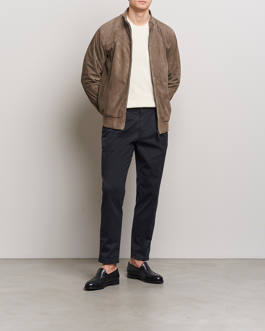 Herre | Bukser | Incotex | Tapered Fit Pleated Slacks Black