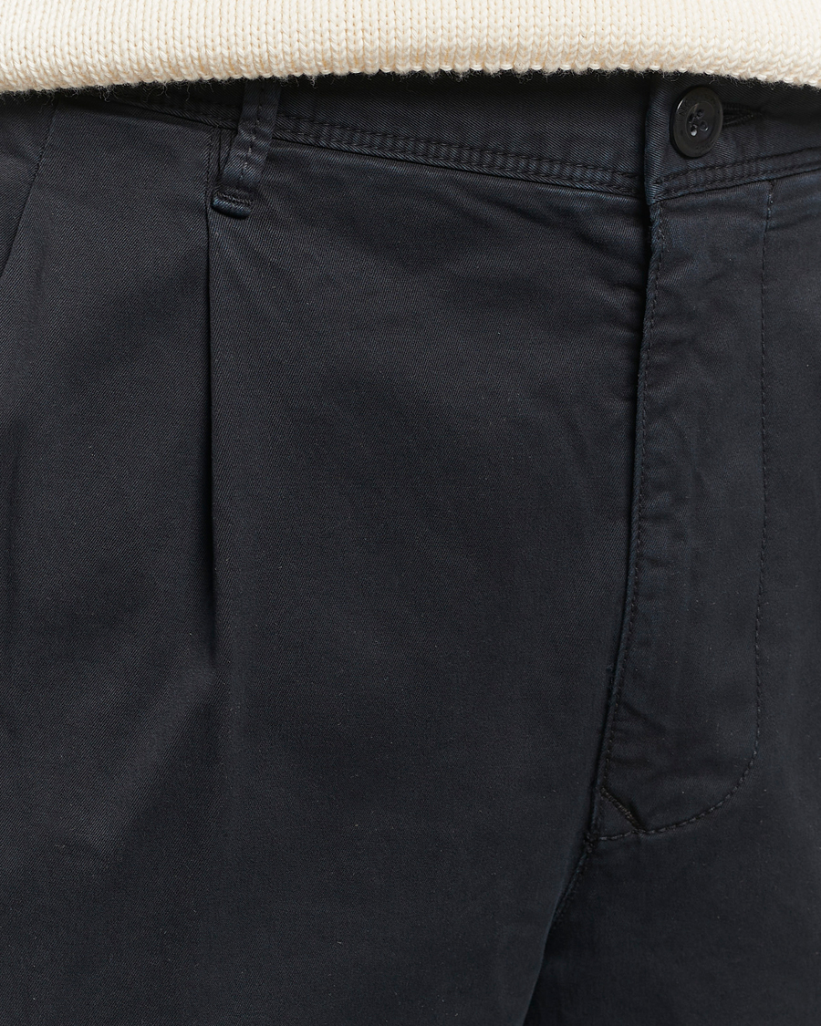 Herre | Bukser | Incotex | Tapered Fit Pleated Slacks Black