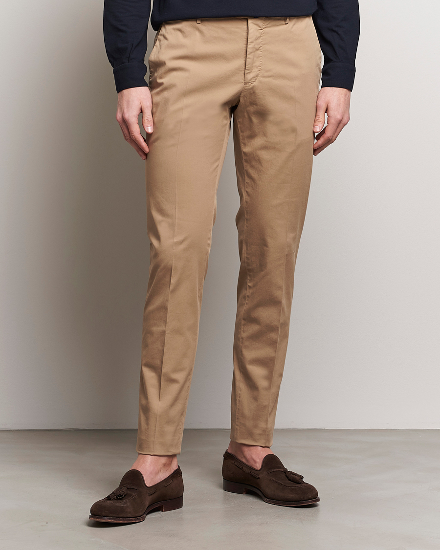 Herre | Italian Department | Incotex | Slim Fit Comfort Chinos Beige