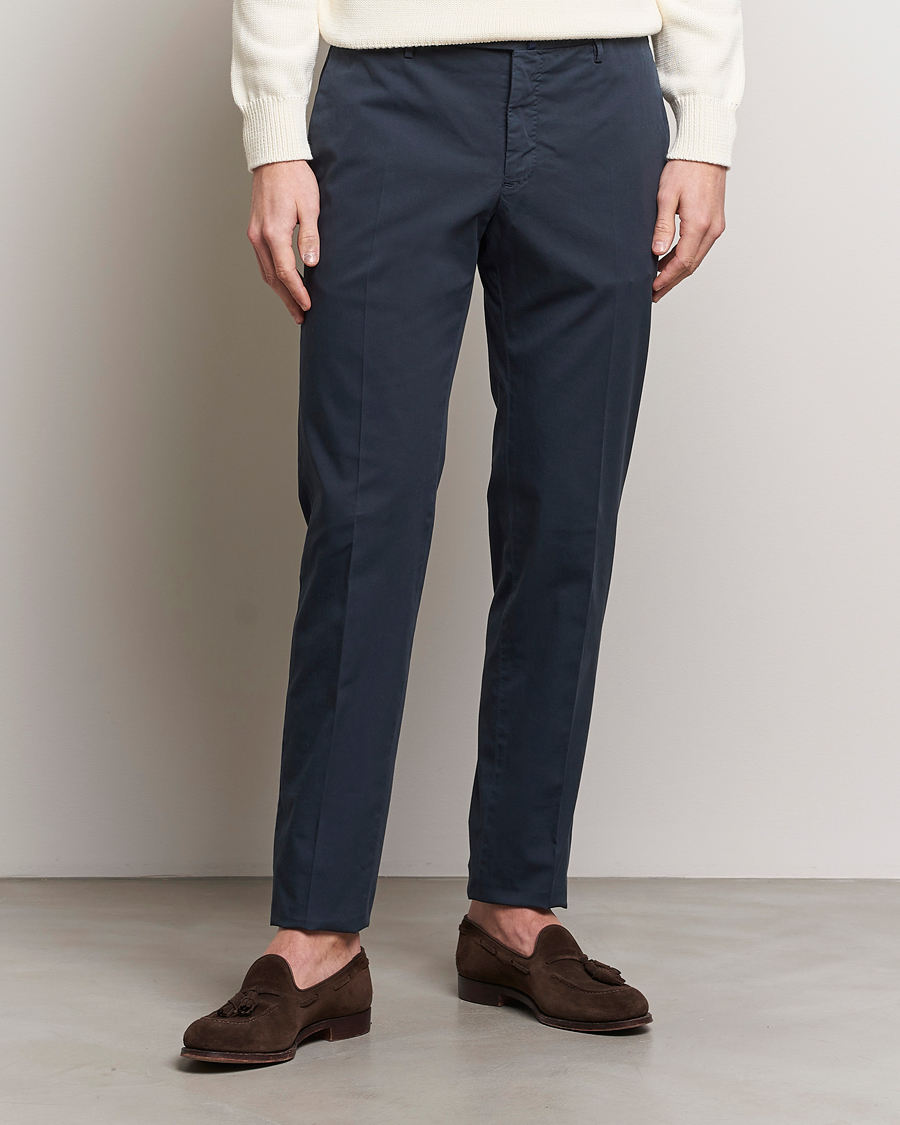 Herre | Italian Department | Incotex | Slim Fit Comfort Chinos Navy