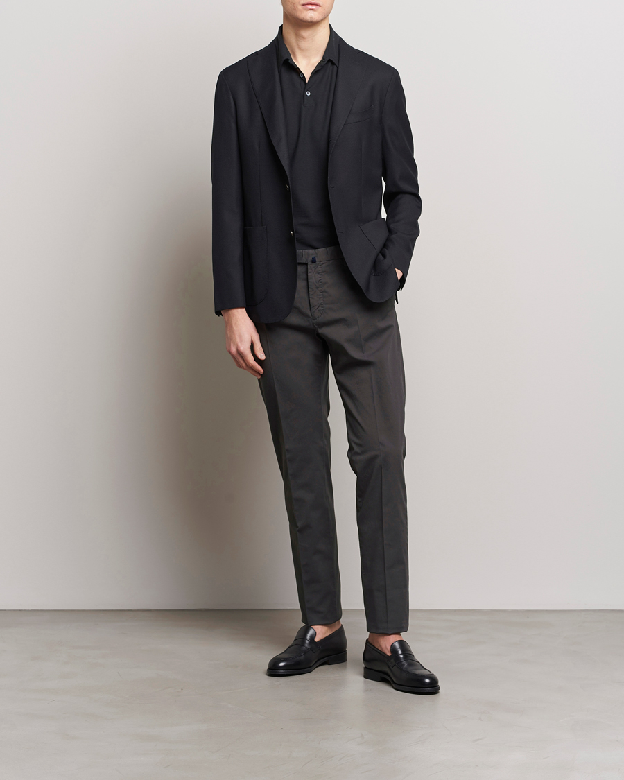 Herre | Bukser | Incotex | Slim Fit Comfort Chinos Charcoal