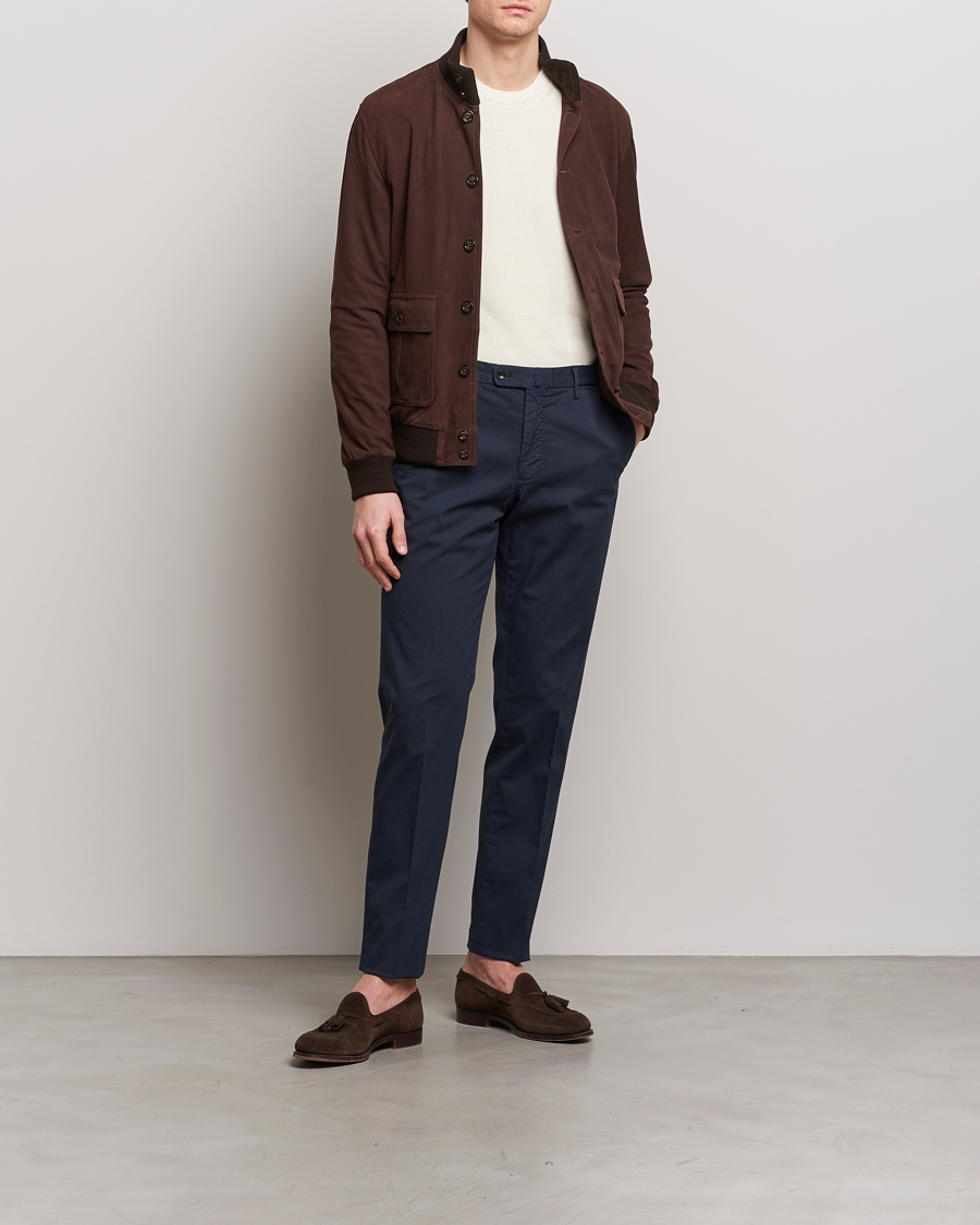 Herre | Bukser | Incotex | Regular Fit Comfort Chinos Navy