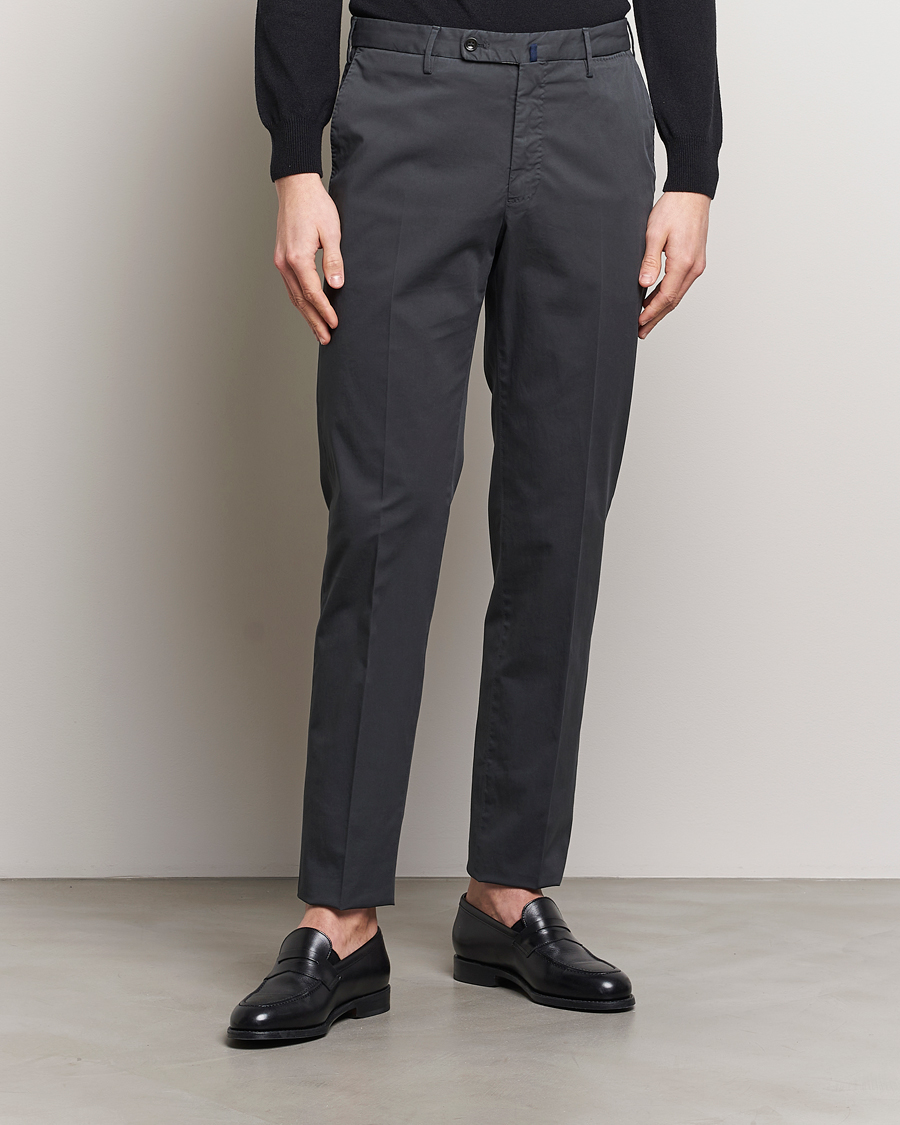 Herre | Italian Department | Incotex | Regular Fit Comfort Chinos Charcoal