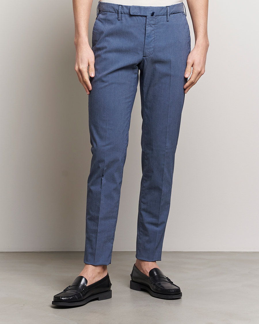 Herre | Avdelinger | Incotex | Slim Fit Washed Cotton Comfort Trousers Dark Blue