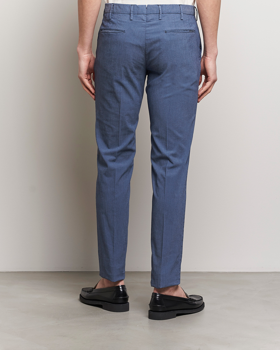 Herre | Bukser | Incotex | Slim Fit Washed Cotton Comfort Trousers Dark Blue