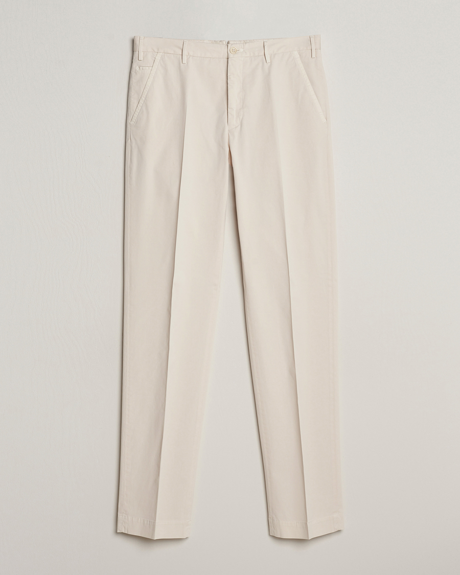 Herre | Bukser | Incotex | Straight Fit Garment Dyed Chinos Off White
