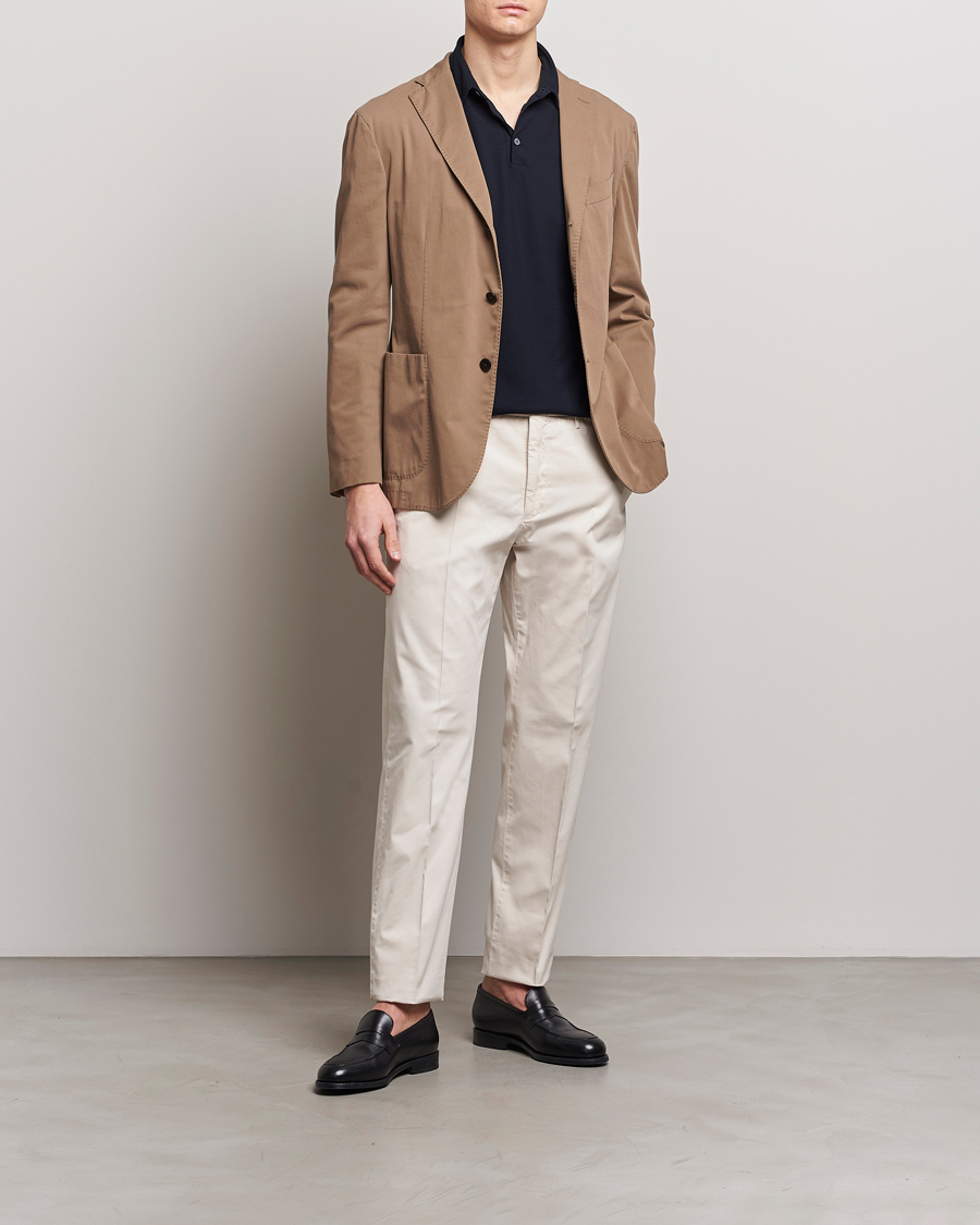 Herre | Bukser | Incotex | Straight Fit Garment Dyed Chinos Off White