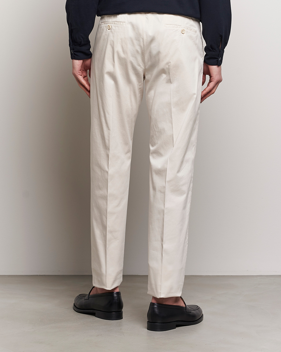 Herre | Bukser | Incotex | Straight Fit Garment Dyed Chinos Off White