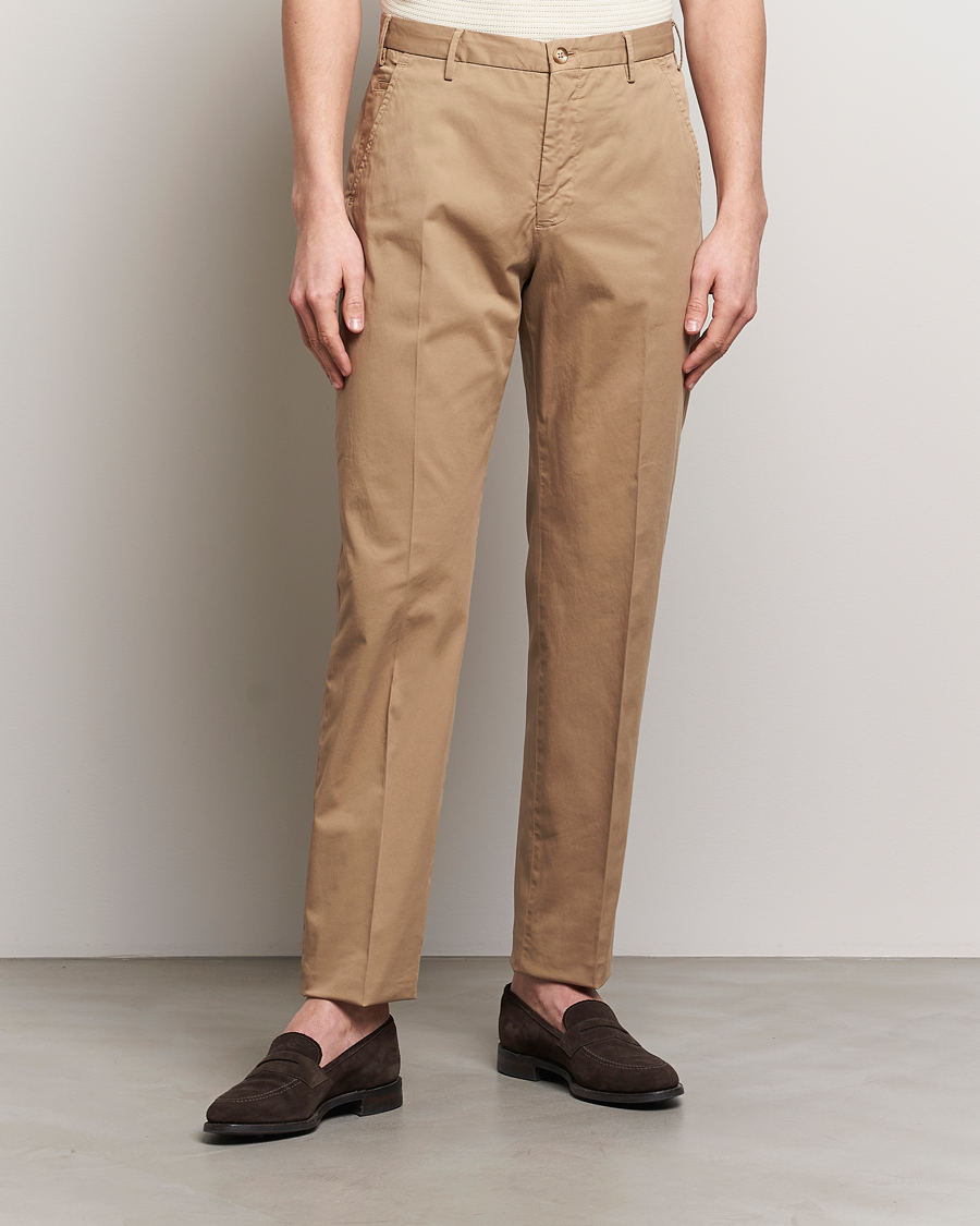 Herre | Italian Department | Incotex | Straight Fit Garment Dyed Chinos Beige