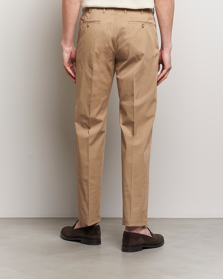 Herre | Bukser | Incotex | Straight Fit Garment Dyed Chinos Beige