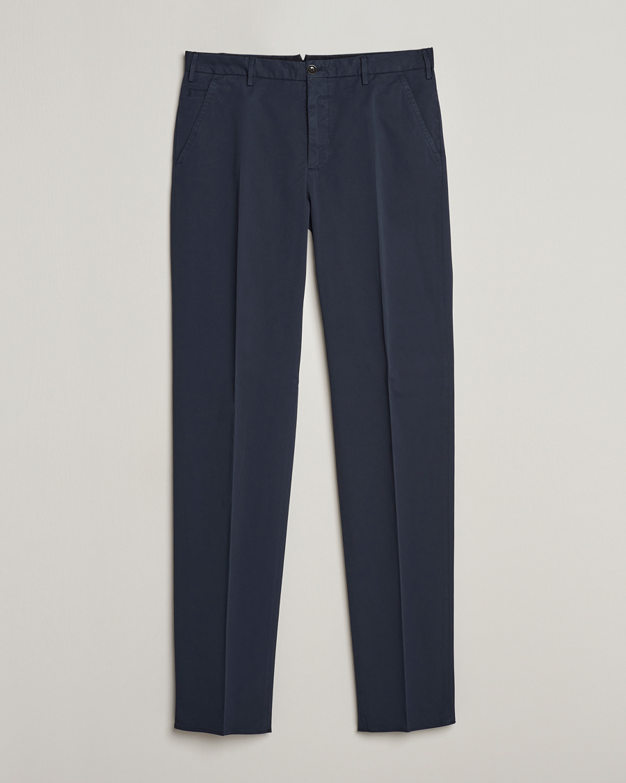 Herre | Bukser | Incotex | Straight Fit Garment Dyed Chinos Navy