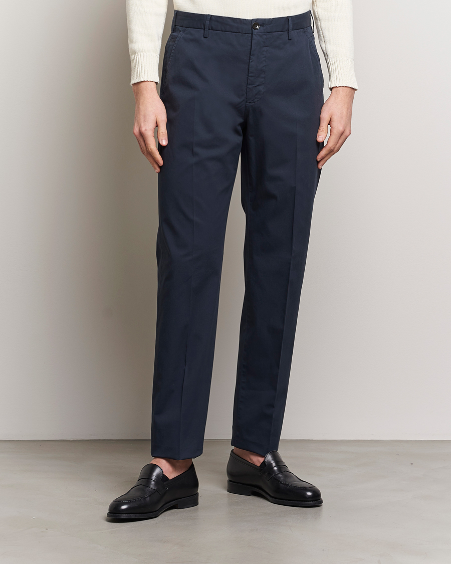 Herre | Chinos | Incotex | Straight Fit Garment Dyed Chinos Navy