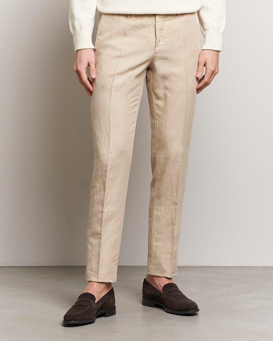 Herre | Linbukser | Incotex | Slim Fit Chinolino Trousers Light Beige