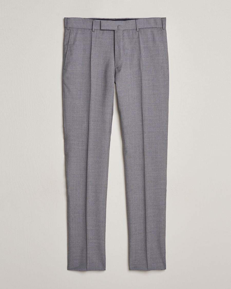 Herre | Bukser | Incotex | Slim Fit Tropical Wool Trousers Light Grey