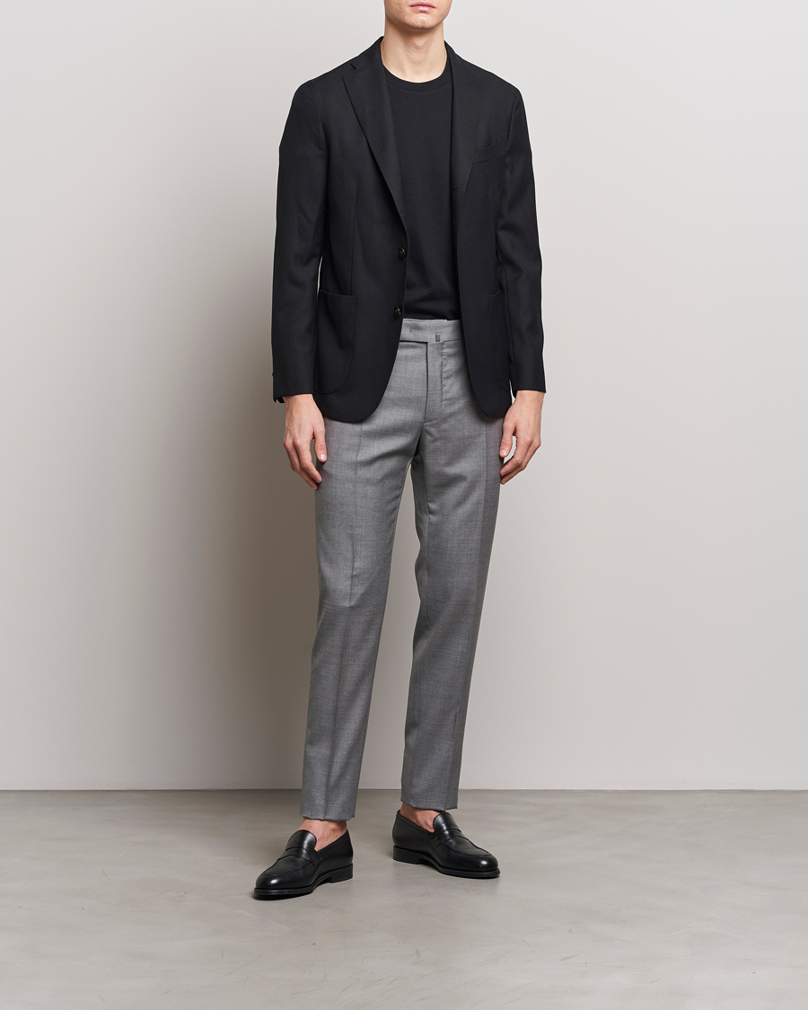 Herre | Bukser | Incotex | Slim Fit Tropical Wool Trousers Light Grey